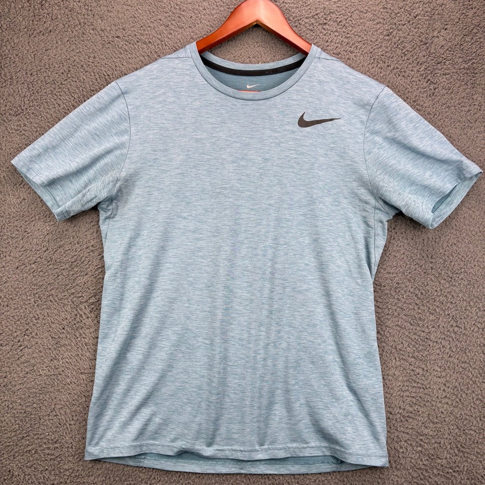 Nike Mens Dri-Fit Heathered Blue Short Sleeve‎ Training T-Shirt Medium